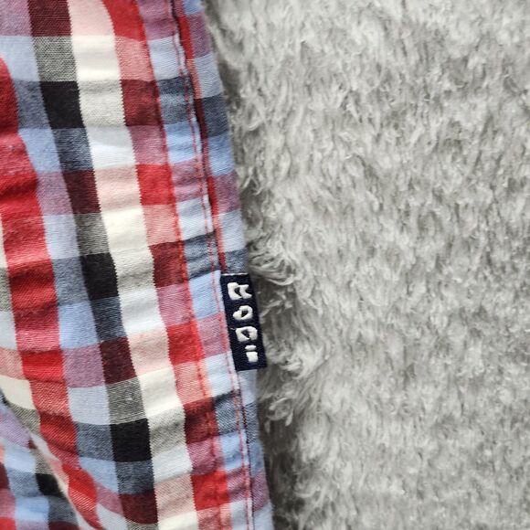 Koni Jean Co. Multi Color Plaid  Button Front Short Sleeve Shirt Size XL - Picture 10 of 13